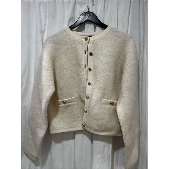 Rag & Bone Women's Cream Kaia Bouclé Cardigan Sweater Top Size Small NWOT - Picture 4 of 8